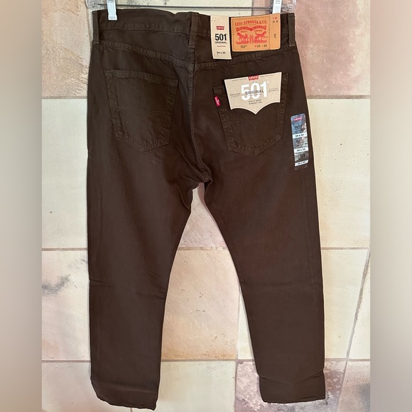 Levi Original 501 Men’s Jeans Brown W 34 x L 32 NWT - Picture 3 of 3